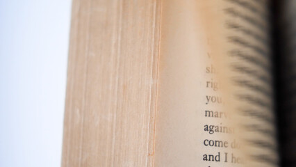 Open book, flipping quickly through book pages