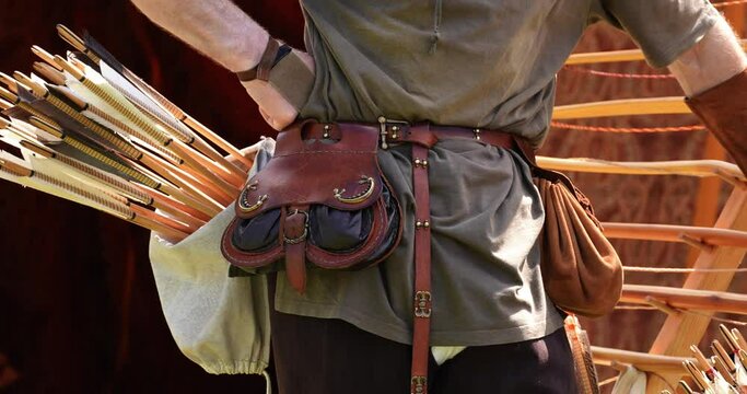 medieval things on a soldier with arrows