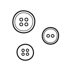 Clothes buttons. Hand drawn sketch icons of sewing elements. Isolated vector illustration in doodle line style.