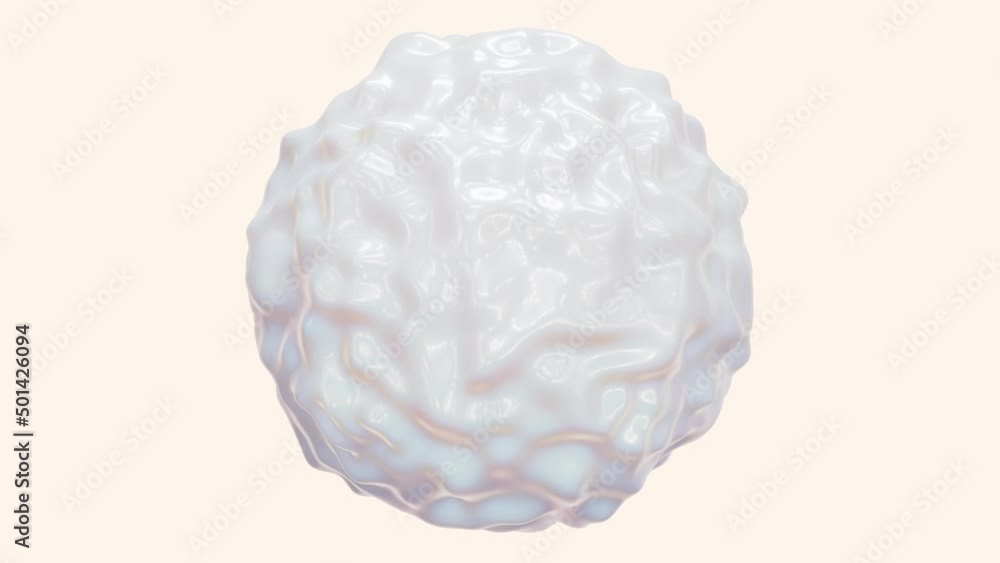 Aufkleber looping 3d animation of the abstract morphing creamy milky white orb rendered in uhd with alpha matt