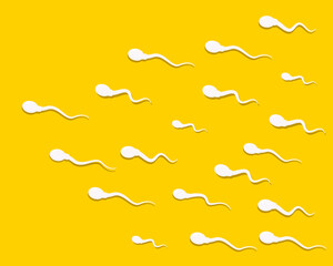 Sperm. spermatozoa. Semen Vector .