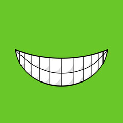 hand drawn doodle smile or laughing by showing teeth for discovering a plan illustration with cartoon style