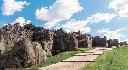 Ruins of ancient city saqsaywaman cusco - obrazy, fototapety, plakaty