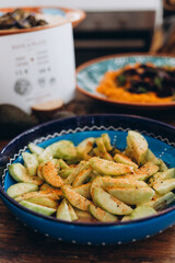 salad with cucumber with lemon