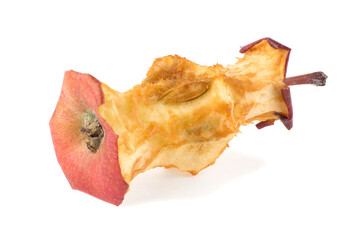 Naklejka premium bitten wilted apple isolated on white background