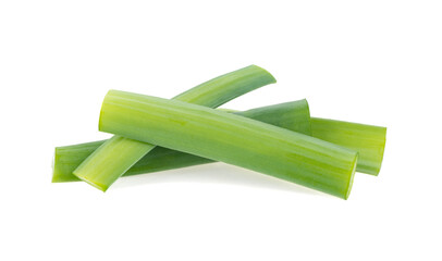 Young green onion isolated on a white background. Fresh green chives.