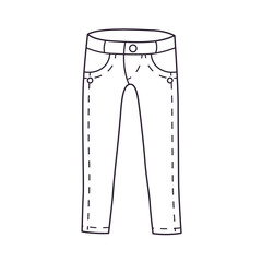 Jeans pants isolated cartoon line vector icon