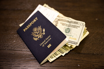 U.S. Passport, CDC card, and a wad of cash