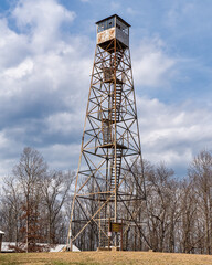 Fire Watch Tower in Prentice Cooper State Forest in winter.