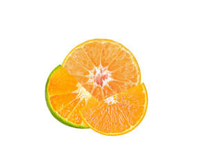 fresh slice orange isolated on white background