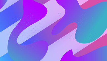 Abstract Flyer. Blue Hipster Layout. Graphic Page. Color Digital Poster. Technology Illustration. Geometric Texture. Modern Shape. Cool Landing Page. Violet Abstract Flyer