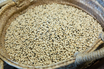 Baskets with nuts black-eyed peas fessolets. High quality photo