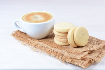 Mix of traditional round butter cookies