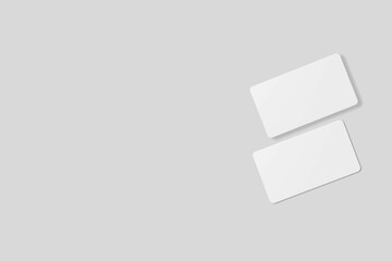 Blank business card for mockup. 3D Render.