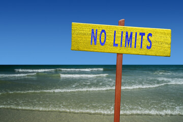 No Limits motivational sign.