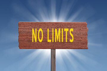 No Limits motivational sign.