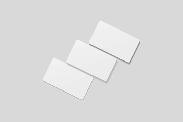 Blank business card for mockup. 3D Render.