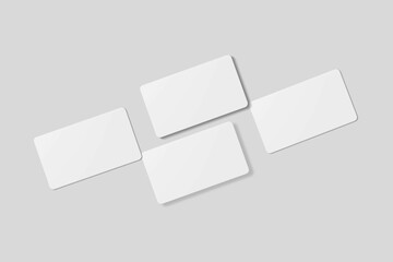 Blank business card for mockup. 3D Render.