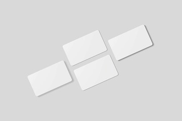 Blank business card for mockup. 3D Render.