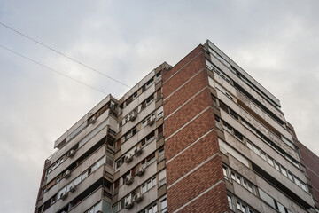 Communist housing buildings, in a decay and diplapidated condition in Belgrade Serbia. This kind of...