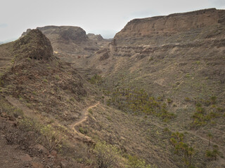 Views of the Tirajana ravine from the Ansite Fortress
