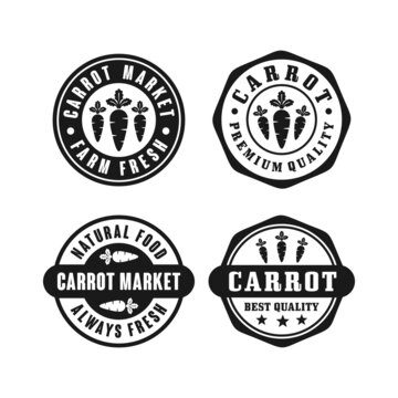 Carrot market badge stamp vector design collection