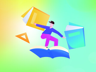 Reading leads to knowledge vector concept illustration
