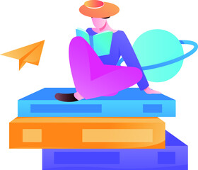 Reading leads to knowledge vector concept illustration
