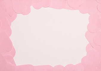 White background with hearts around 