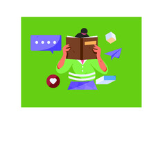 Reading leads to knowledge vector concept illustration
