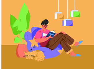 Reading leads to knowledge vector concept illustration
