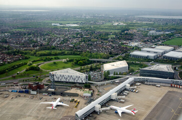 Hotels at Heathrow Airport, London - Aerial View - 501438663