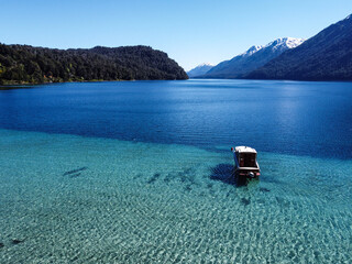 Lake Correntoso, Villa la Angostura, Argentina Patagonia. A beautiful lake with crystal clear...