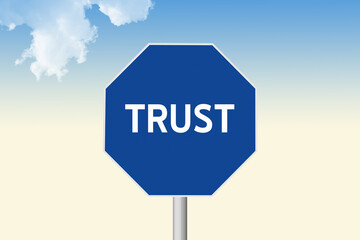 inspirational sign on blue sky background with clouds and text