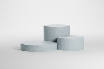 Premium podium on pastel Background for product display, Abstract geometric composition with branch and shadow on the wall, Trendy minimalist banner, 3D render illustration.