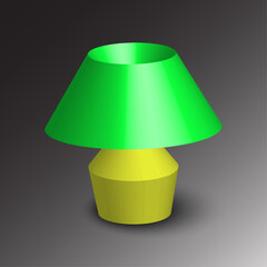 Volumetric lamp in 3d style. Realistic 3d symbol design. Vector illustration. stock image.