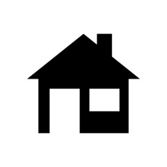 Vector image of a black house on a white background