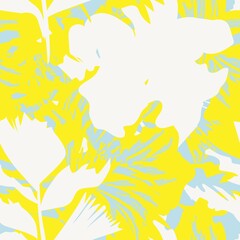 Naklejka premium Floral Brush strokes Seamless Pattern Design