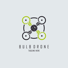 bulb drone camera logo template design vector for brand or company and other
