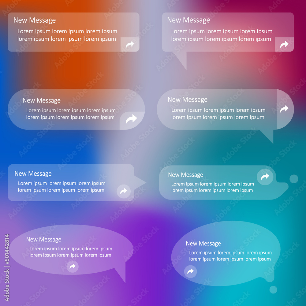 Wall mural bubble notification chat from mobile ui