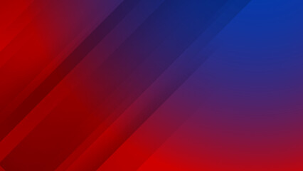 Abstract blue red geometric light triangle line shape with futuristic concept presentation background