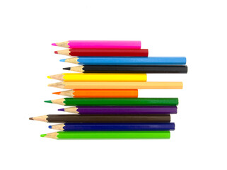 colorful pencils isolated on white background