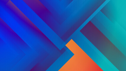 Obraz premium Abstract orange blue geometric light triangle line shape with futuristic concept presentation background