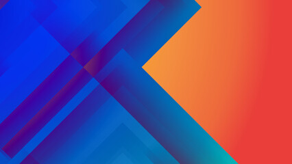 Obraz premium Abstract orange blue geometric light triangle line shape with futuristic concept presentation background