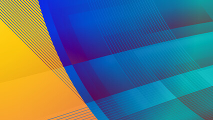 Vector orange blue abstract, science, futuristic, energy technology concept. Digital image of light rays, stripes lines with light, speed and motion blur over dark tech background