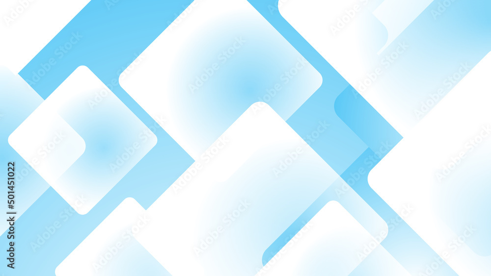 Wall mural blue white square abstract modern technology background design. Vector abstract graphic presentation design banner pattern background web template.