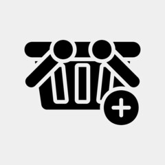 Add cart icon in solid style, use for website mobile app presentation