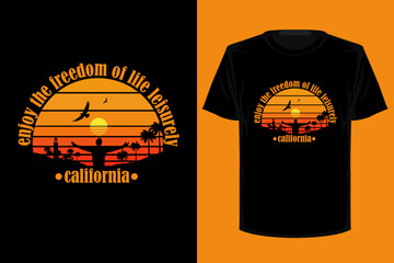 California retro vintage t shirt design