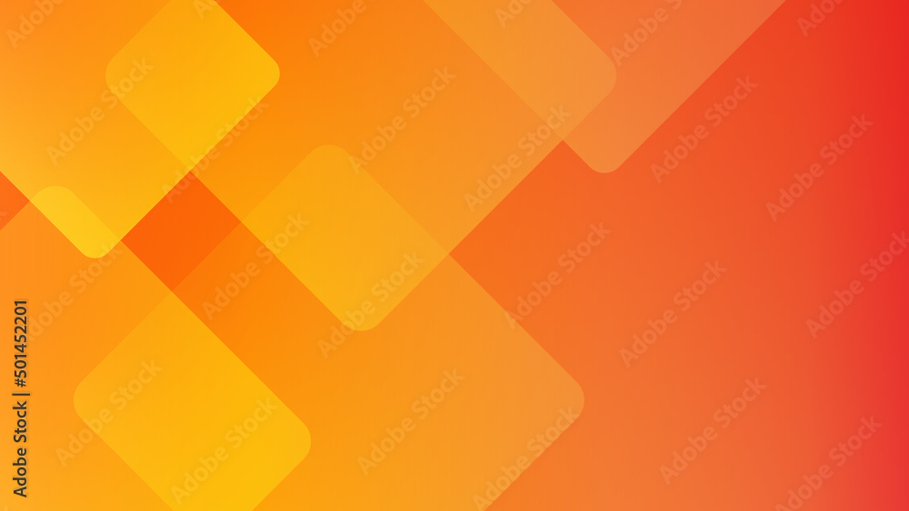 Wall mural dark orange yellow square abstract background geometry shine and layer element vector for presentati