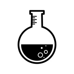 Laboratory glass icon on white background.